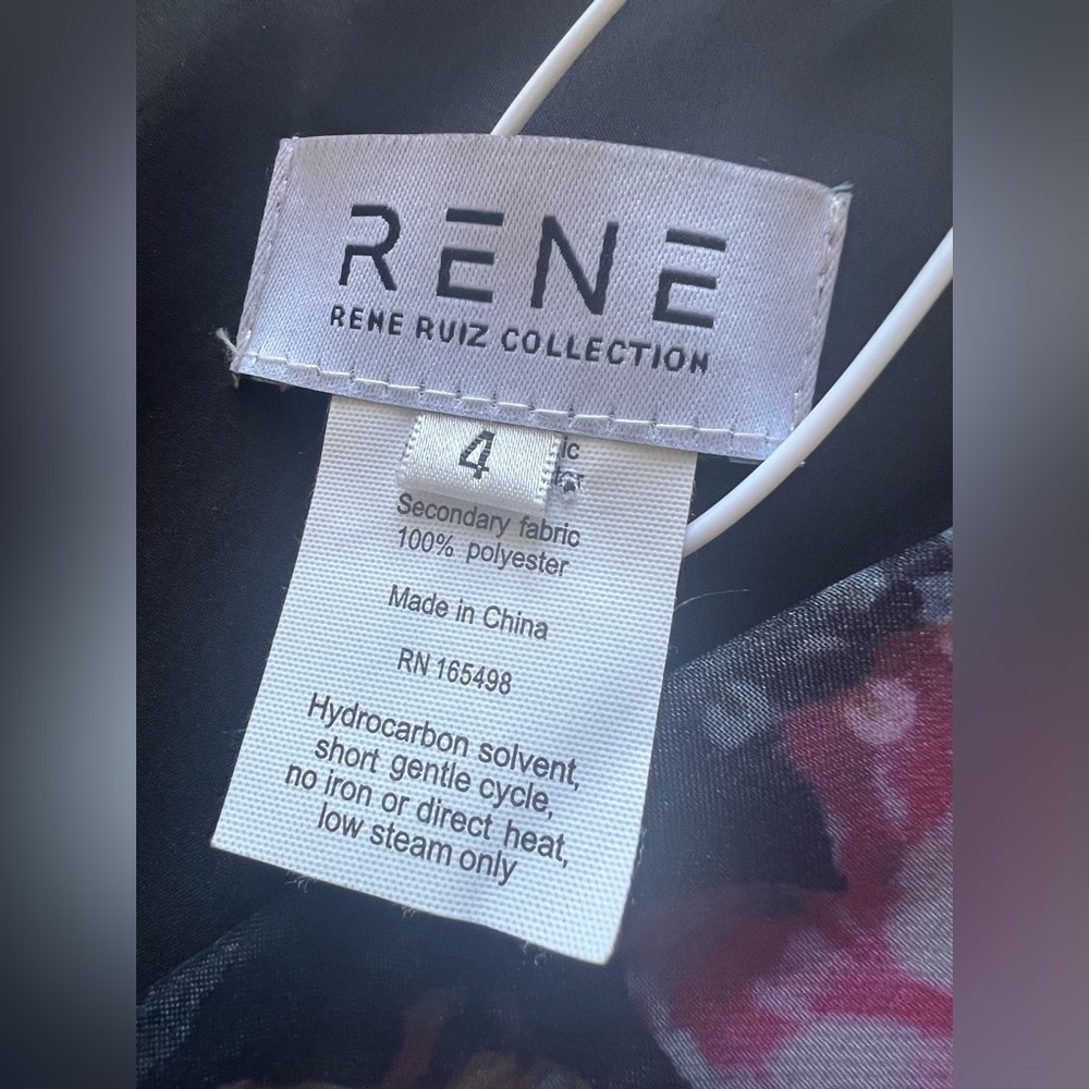 NWT $995 Rene Ruiz Collection Floral Gown Black Pink Sz 4 Gala Prom Wedding - Picture 14 of 16